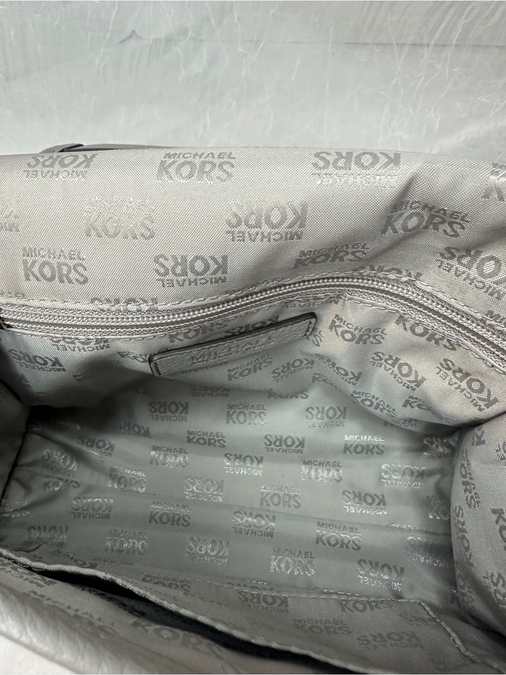 Michael Kors Pebbled Leather Crossbody Bag in Taupe Gray - Picture 8 of 10